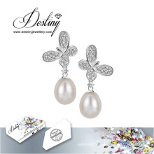 Destin bijoux cristaux de Swarovski boucles d’oreilles papillon perles Boucles d’oreilles